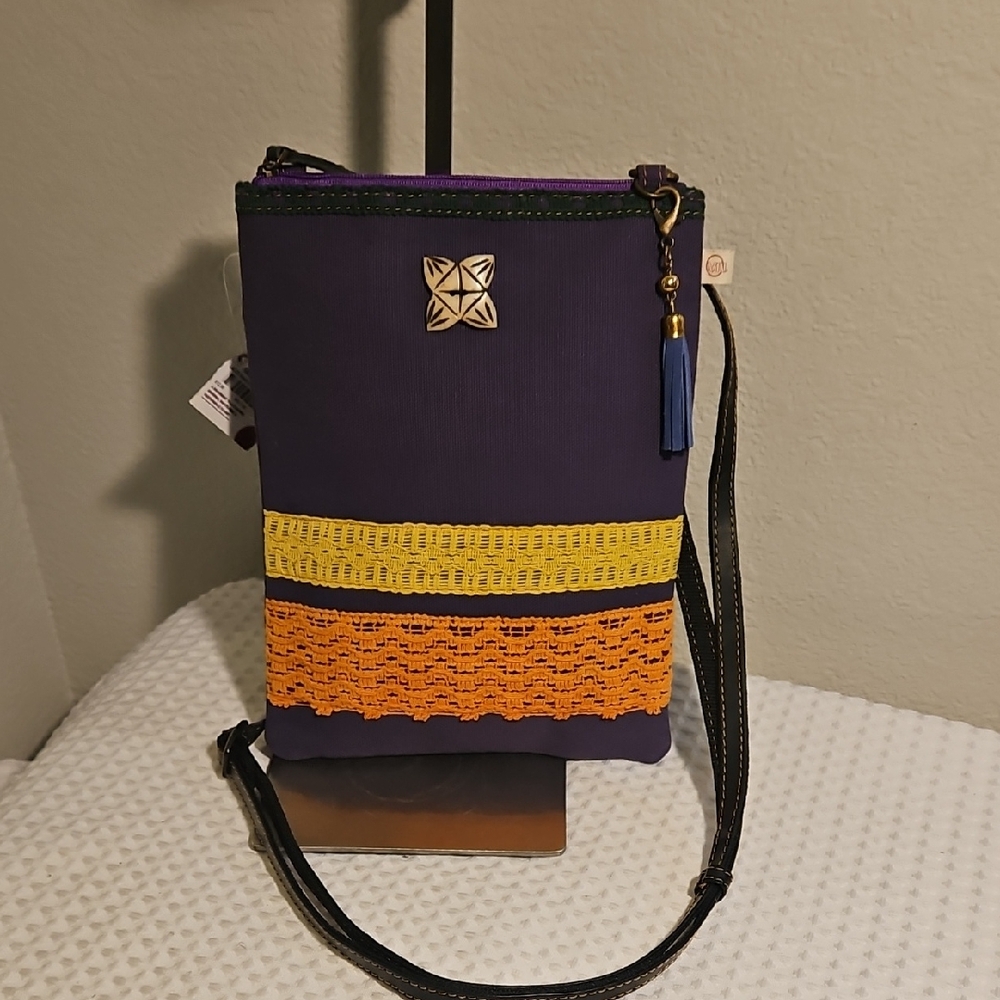 Vaan & Co. Purple/Orange/Yellow Crossbody Bag